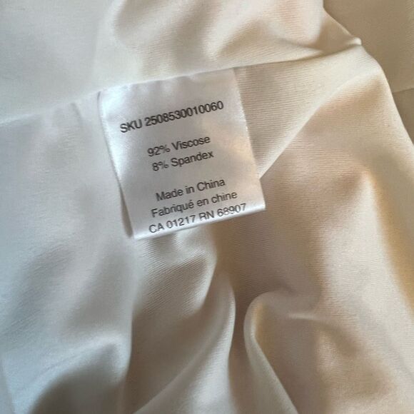 LE CHATEAU Strapless Cream & Floral Graphic Stretch Lined Dress XS - Picture 5 of 10